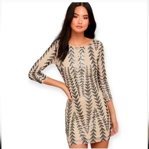 Lulu's Silver Sequined Art Deco Mini Dress XS‎